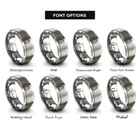 font options for inside engraving on grey stone stack rings