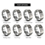 font options for inside engraving on grey stop icon rings