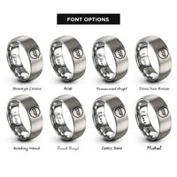 font options for inside engraving on grey stop icon rings