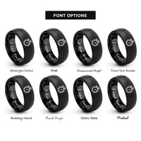 font options for inside engraving on black stopwatch rings
