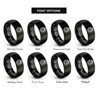 font options for inside engraving on black stopwatch rings
