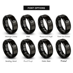 font options for inside engraving on black stopwatch rings