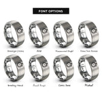 font options for inside engraving on grey stopwatch rings