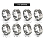 font options for inside engraving on gray stopwatch rings