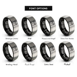 font options for inside engraving on black & grey storefront rings