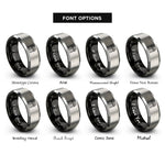 font options for inside engraving on black & silver storefront rings