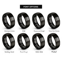 font options for inside engraving on black storefront rings