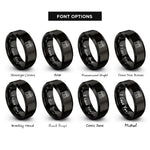 font options for inside engraving on black storefront rings