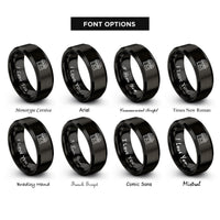 font options for inside engraving on black storefront rings