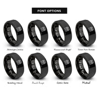 font options for inside engraving on black storefront rings
