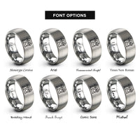 font options for inside engraving on gray storefront rings
