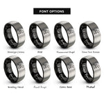 font options for inside engraving on black & grey stormy sea rings
