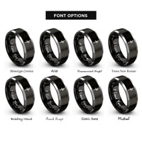 font options for inside engraving on black & silver straif ogham glyph rings