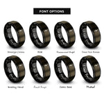font options for inside engraving on gunmetal & black straif ogham glyph rings