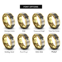 font options for inside engraving on gold & gray straight ally flag rings