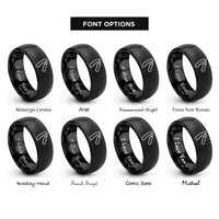 font options for inside engraving on black straight razor rings