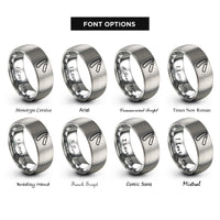 font options for inside engraving on silver straight razor rings