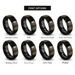 font options for inside engraving on gunmetal & black straight tracks rings
