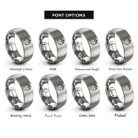 font options for inside engraving on gray strawberry rings