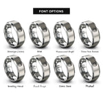 font options for inside engraving on gray strawberry rings