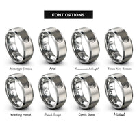 font options for inside engraving on gray strawberry rings