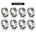 font options for inside engraving on grey strawberry rings