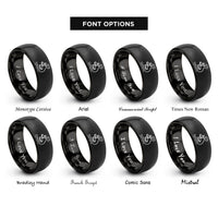 font options for inside engraving on black stream crossing rings