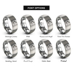 font options for inside engraving on gray stream crossing rings