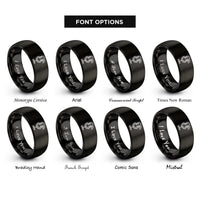 font options for inside engraving on black streaming microphone rings
