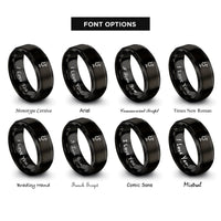 font options for inside engraving on black streaming microphone rings