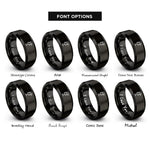 font options for inside engraving on black streaming microphone rings