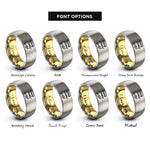 font options for inside engraving on gold & silver street food cart rings
