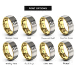 font options for inside engraving on gold & gray street food cart rings