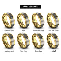 font options for inside engraving on gold & grey street food cart rings