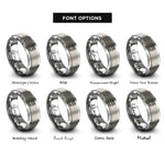 font options for inside engraving on silver street food cart rings