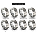 font options for inside engraving on silver street food cart rings