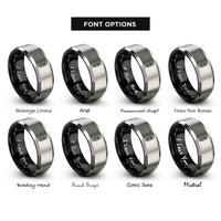 font options for inside engraving on black & gray street food skewer rings