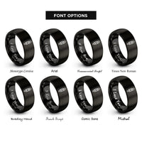 font options for inside engraving on black street food skewer rings