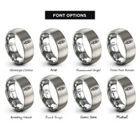font options for inside engraving on gray street food skewer rings