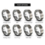 font options for inside engraving on silver street food skewer rings