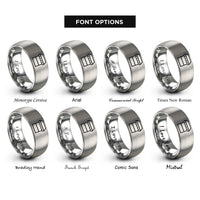 font options for inside engraving on silver street stall canopy rings