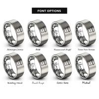 font options for inside engraving on grey street stall canopy rings