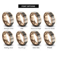 font options for inside engraving on rose gold street stall canopy rings
