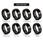 font options for inside engraving on black street tire tread rings