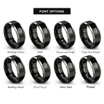 font options for inside engraving on black & silver streetcar rings