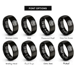 font options for inside engraving on black streetcar rings