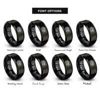 font options for inside engraving on black streetcar rings