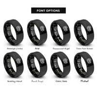 font options for inside engraving on black streetcar rings