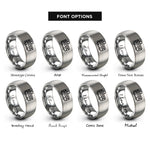 font options for inside engraving on gray streetcar rings