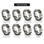 font options for inside engraving on grey streetcar rings